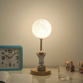 Lampe de Table en Forme de Lune - Design Unique avec Éclairage LED