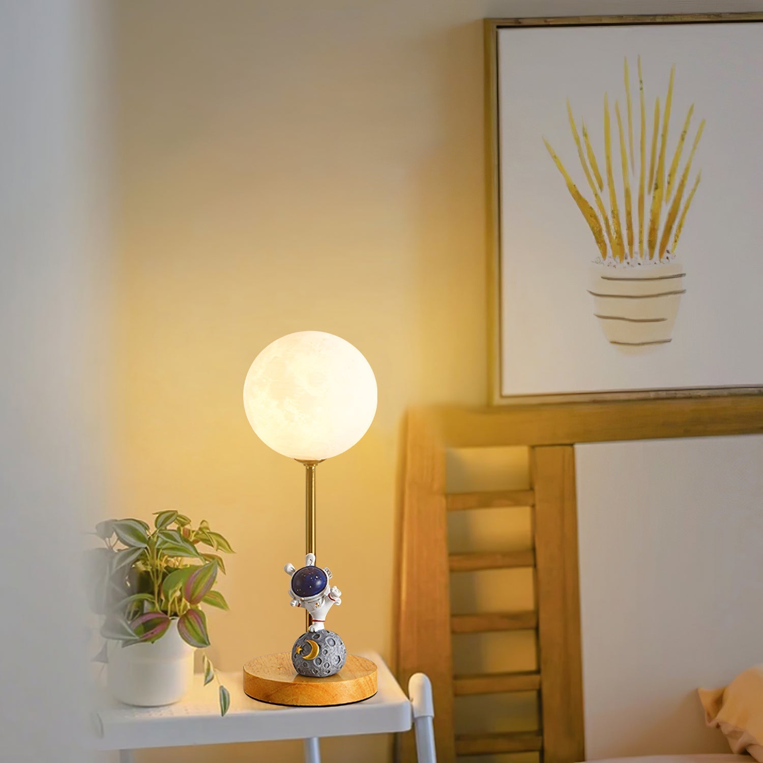 Lampe de Table en Forme de Lune - Design Unique avec Éclairage LED