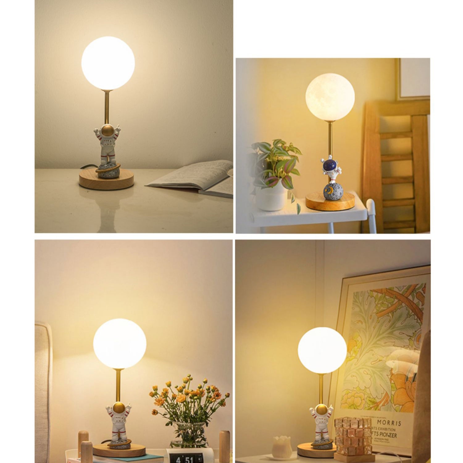 Lampe de Table en Forme de Lune - Design Unique avec Éclairage LED