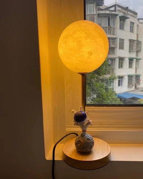 Lampe de Table en Forme de Lune - Design Unique avec Éclairage LED