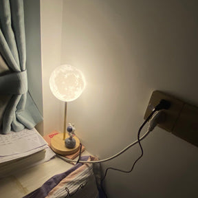 Lampe de Table en Forme de Lune - Design Unique avec Éclairage LED