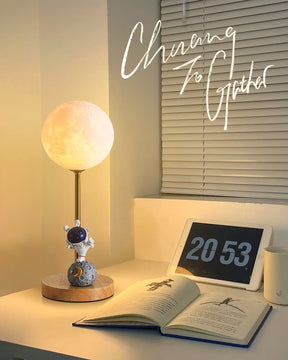 Lampe de Table en Forme de Lune - Design Unique avec Éclairage LED