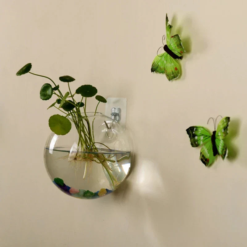 Vase Flottant en Verre - Décoration Hydroponique Élégante et Unique