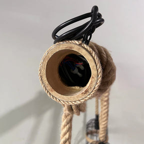 Plafonnier Rétro en Bois et Métal - Éclairage Élégant et Ambiance Chaleureuse