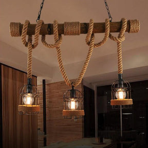 Plafonnier Rétro en Bois et Métal - Éclairage Élégant et Ambiance Chaleureuse