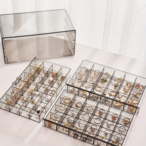 Organisateur de Bijoux à 3 Niveaux - 72 Compartiments pour Rangement Efficace