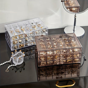 Organisateur de Bijoux à 3 Niveaux - 72 Compartiments pour Rangement Efficace