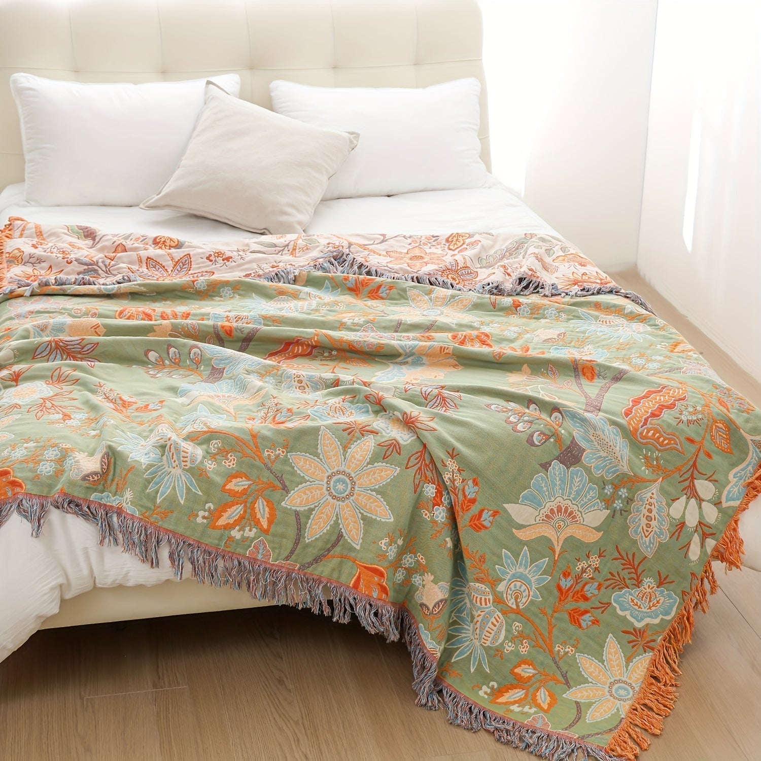 Couverture en Coton Bohémien - Douceur et Style pour Votre Intérieur