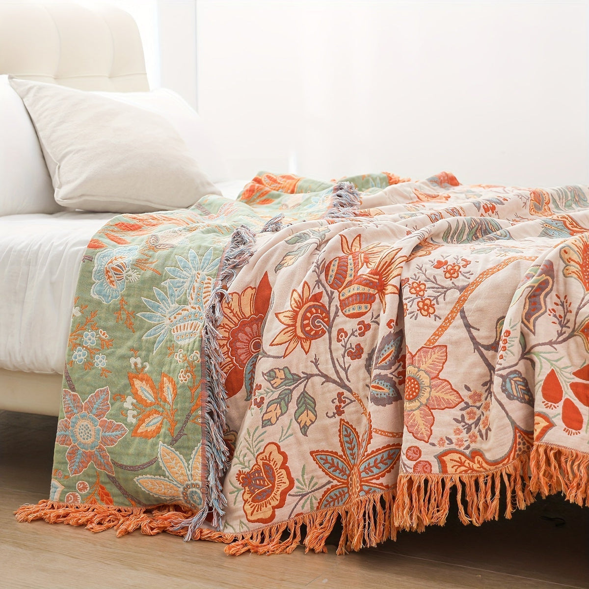 Couverture en Coton Bohémien - Douceur et Style pour Votre Intérieur