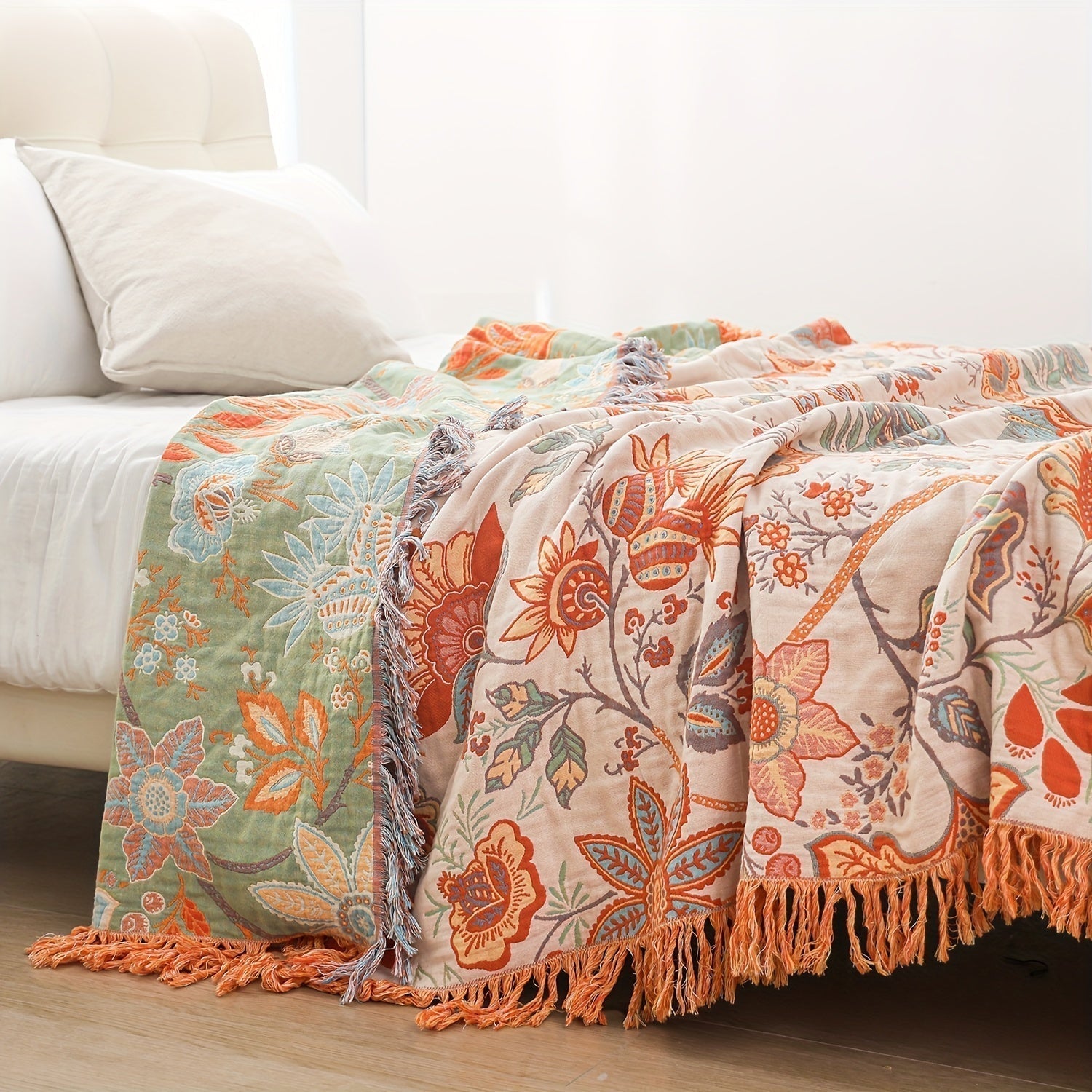 Couverture en Coton Bohémien - Douceur et Style pour Votre Intérieur