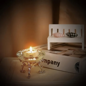 Porte-Bougies en Cristal Transparent - Ambiance Luxueuse et Romantique