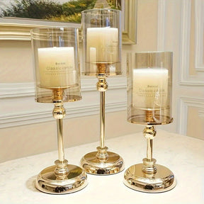 Bougeoirs Rétro Luxe pour Mariages - Élégance Romantique en Métal Durable