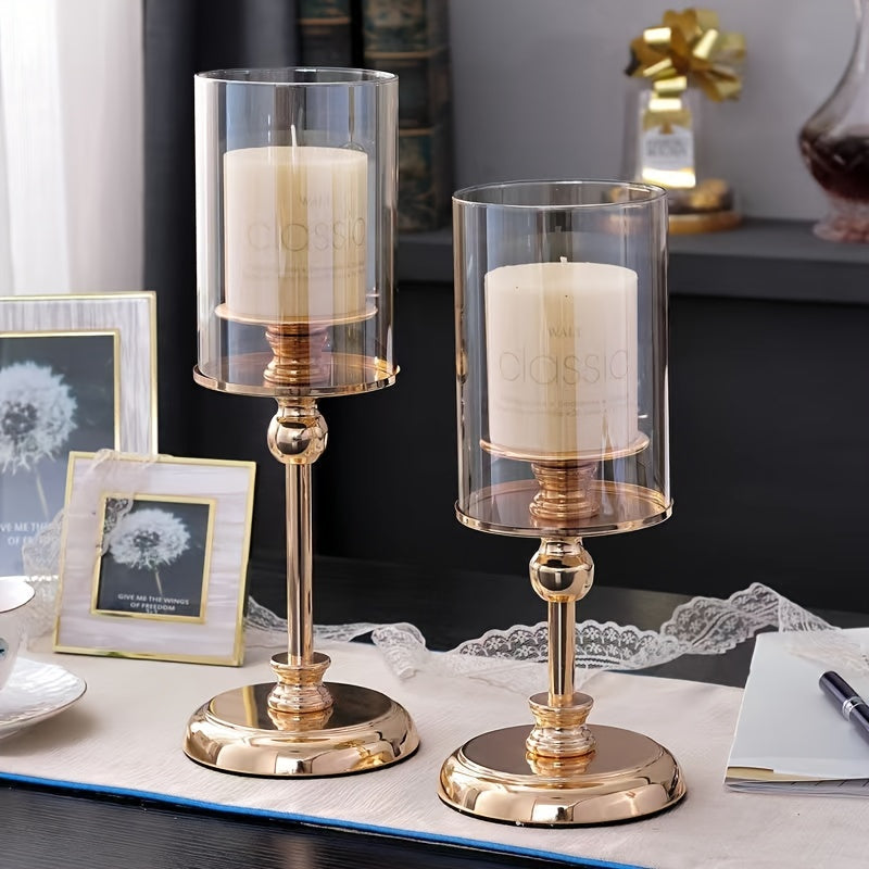 Bougeoirs Rétro Luxe pour Mariages - Élégance Romantique en Métal Durable