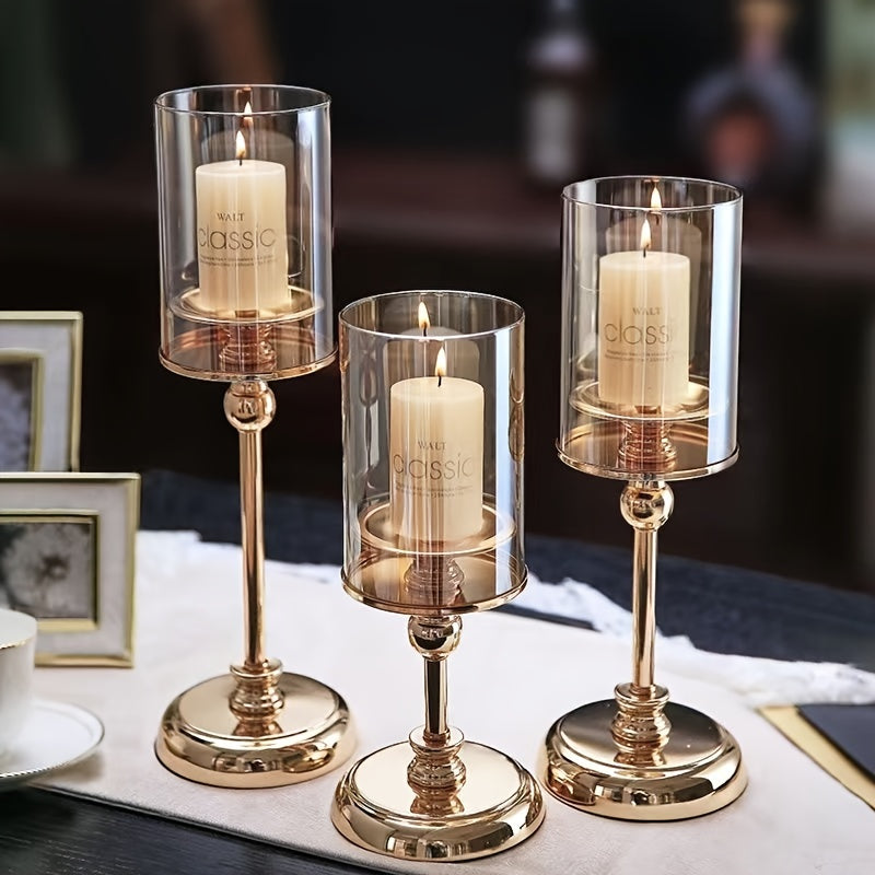 Bougeoirs Rétro Luxe pour Mariages - Élégance Romantique en Métal Durable