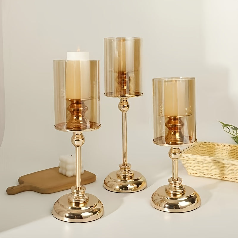Bougeoirs Rétro Luxe pour Mariages - Élégance Romantique en Métal Durable