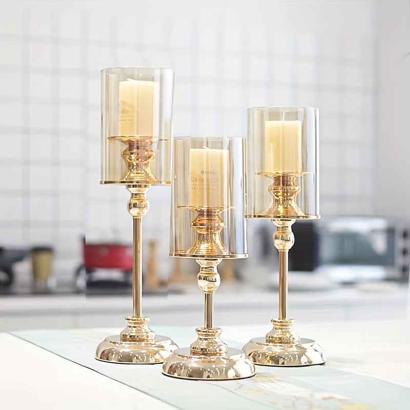 Bougeoirs Rétro Luxe pour Mariages - Élégance Romantique en Métal Durable