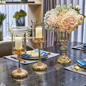 Bougeoirs Rétro Luxe pour Mariages - Élégance Romantique en Métal Durable