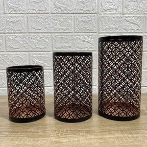 Porte-bougies en Fer Design - Ensemble Élégant de 3 Pièces
