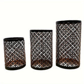 Porte-bougies en Fer Design - Ensemble Élégant de 3 Pièces
