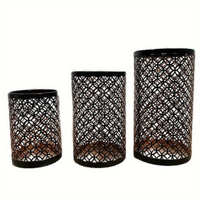 Porte-bougies en Fer Design - Ensemble Élégant de 3 Pièces