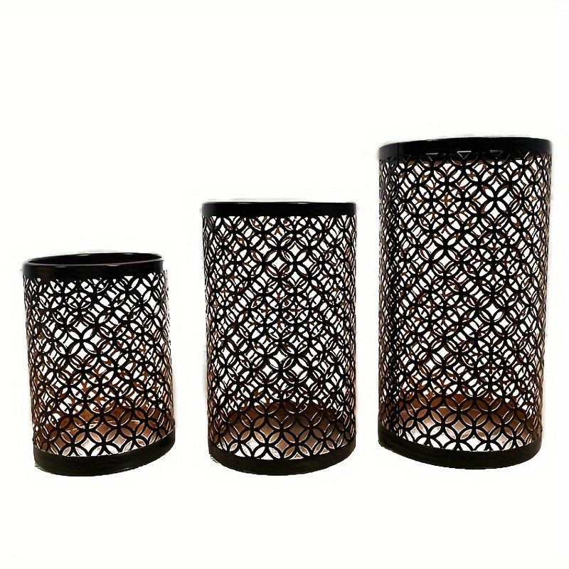 Porte-bougies en Fer Design - Ensemble Élégant de 3 Pièces