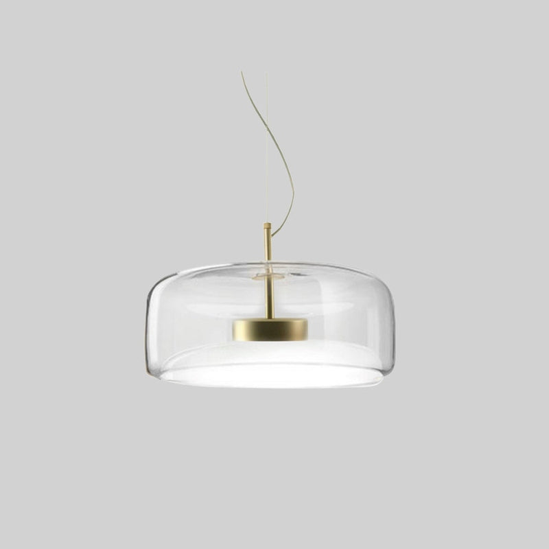 Suspension LED Rétro en Verre Doré - Éclairage Élégant et Écoénergétique