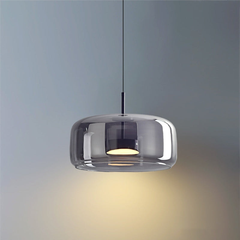 Suspension LED Rétro en Verre Doré - Éclairage Élégant et Écoénergétique