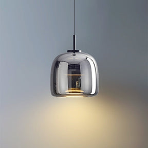 Suspension LED Rétro en Verre Doré - Éclairage Élégant et Écoénergétique