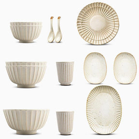 Ensemble de Dîner en Grès - 21 Pièces Élégantes et Durables