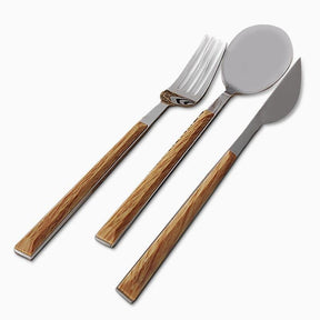 Couverts en Acier Inoxydable avec Poignées en Bois - Élégance et Confort pour Chaque Repas