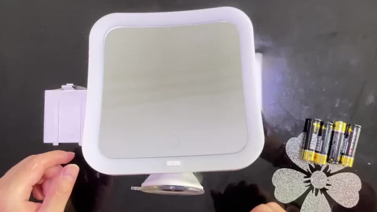 Miroir de Maquillage Éclairé 10X - Contrôle Tactile et Ventouse Pratique