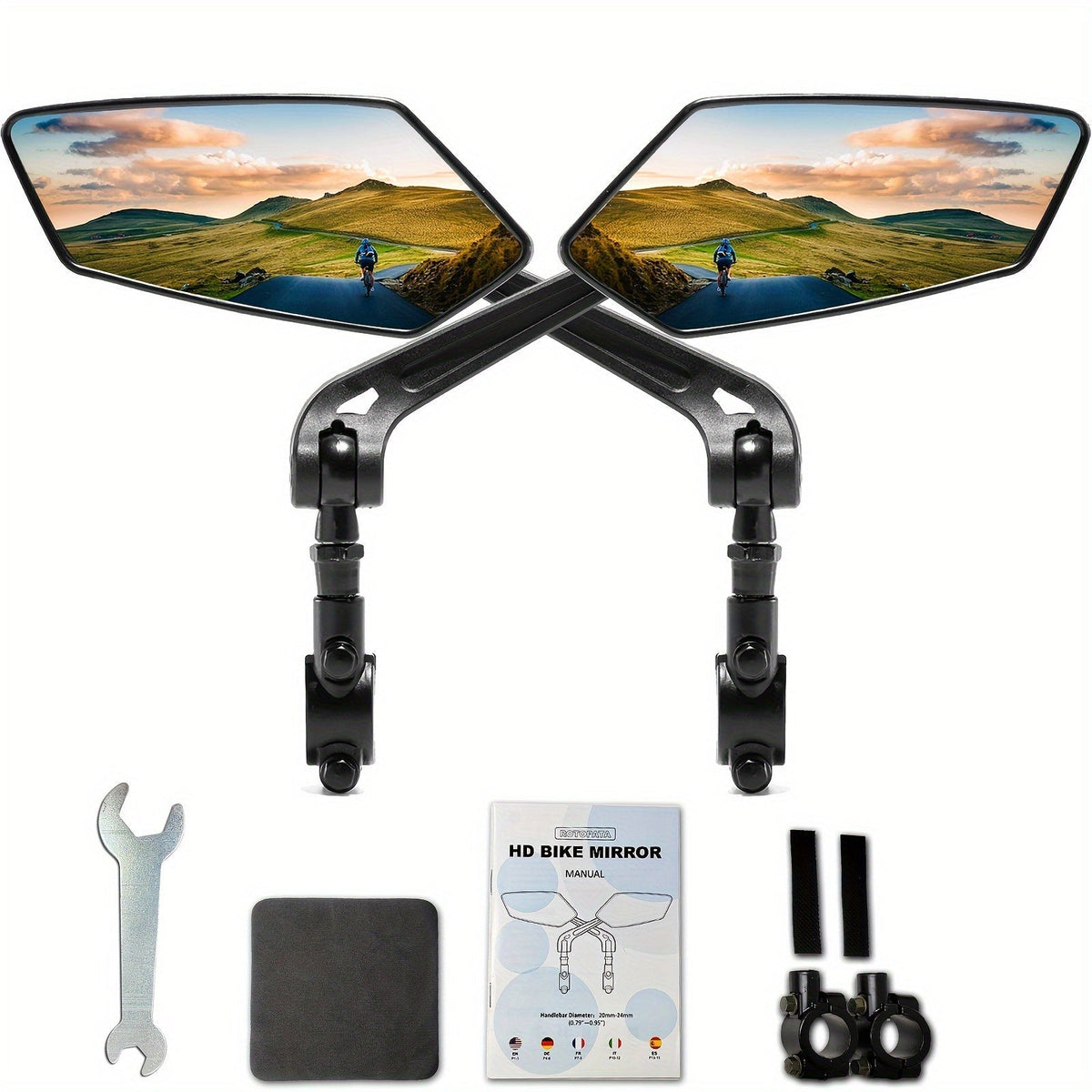 Miroir de Vélo Rétroviseur Rotatif - Visibilité Optimale et Sécurité Maximale