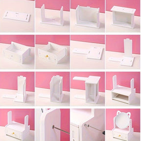 Miroir de Maquillage avec Rangement - Design Mignon et Pratique à Oreilles de Chat