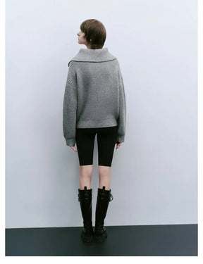 Pull Zippé en Cachemire pour Femme - Confort Douillet et Élégant pour l'Hiver