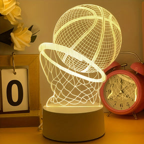 Lampe Illusion 3D Basketball - Éclairage LED USB et Design Unique