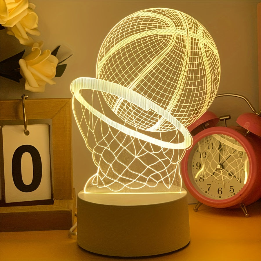 Lampe Illusion 3D Basketball - Éclairage LED USB et Design Unique