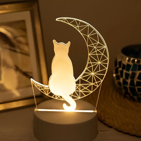 Lampe de Nuit 3D Design Lune - Éclairage Doux et Ambiance Magique