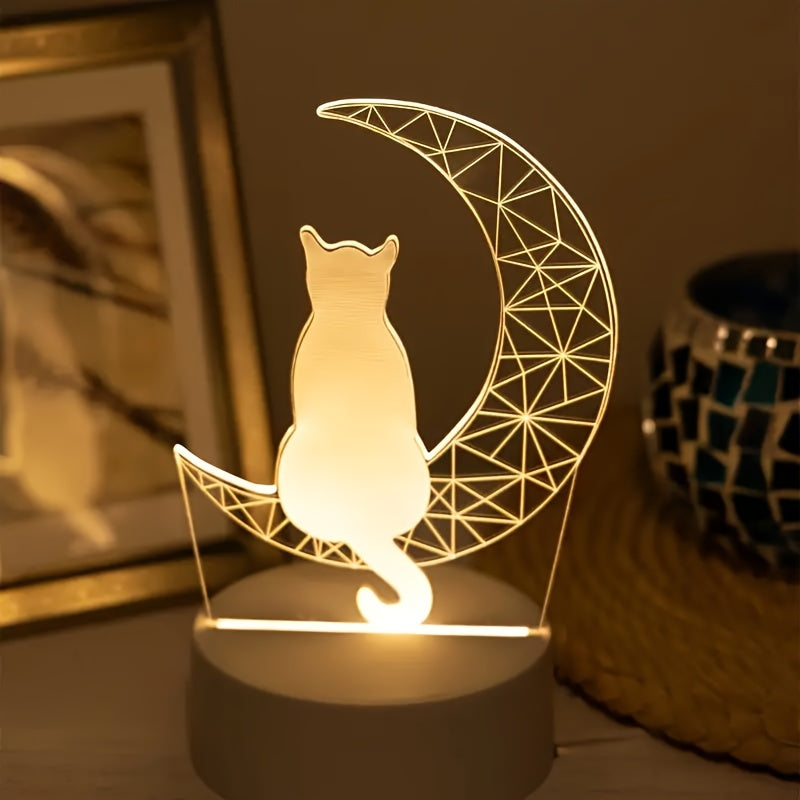 Lampe de Nuit 3D Design Lune - Éclairage Doux et Ambiance Magique
