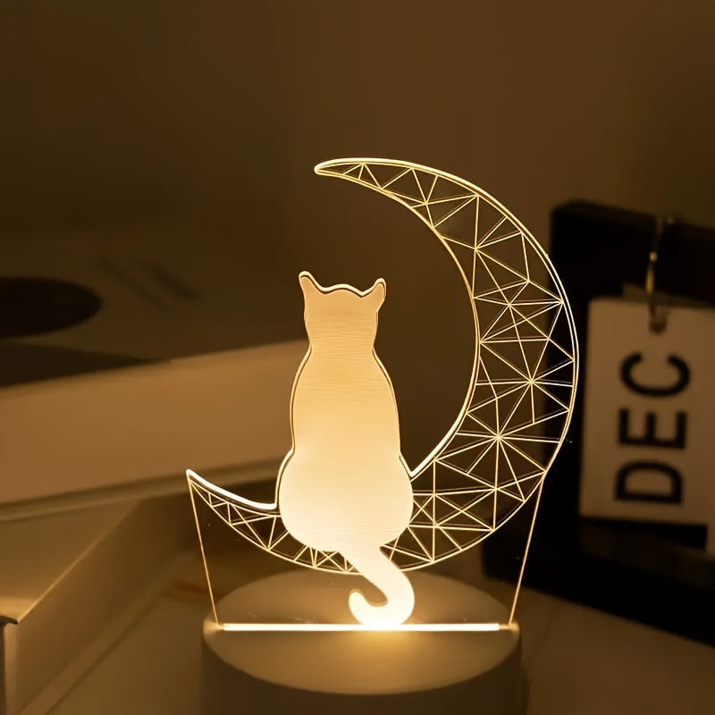 Lampe de Nuit 3D Design Lune - Éclairage Doux et Ambiance Magique