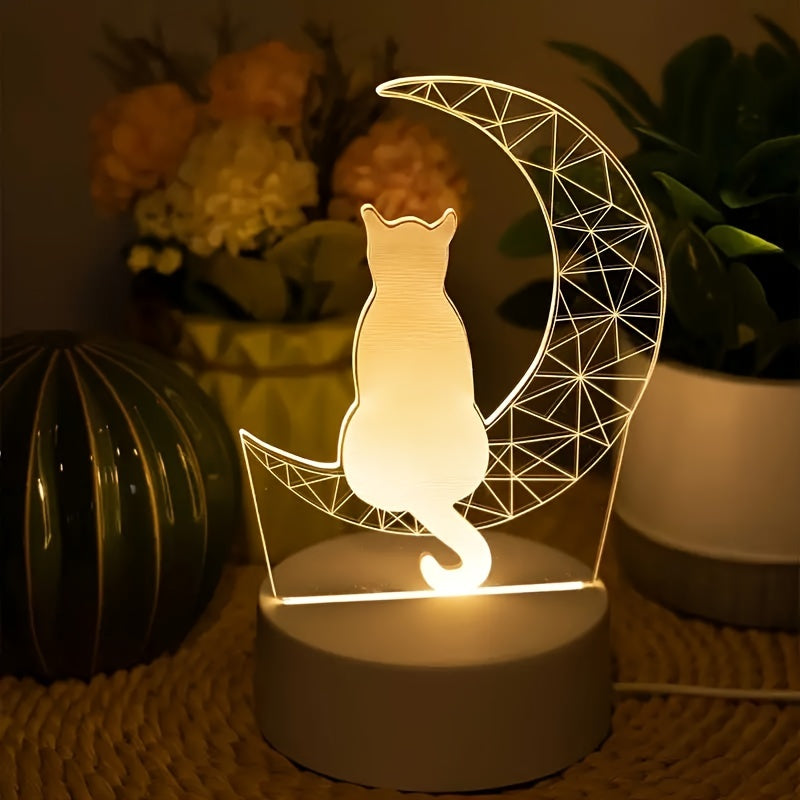 Lampe de Nuit 3D Design Lune - Éclairage Doux et Ambiance Magique