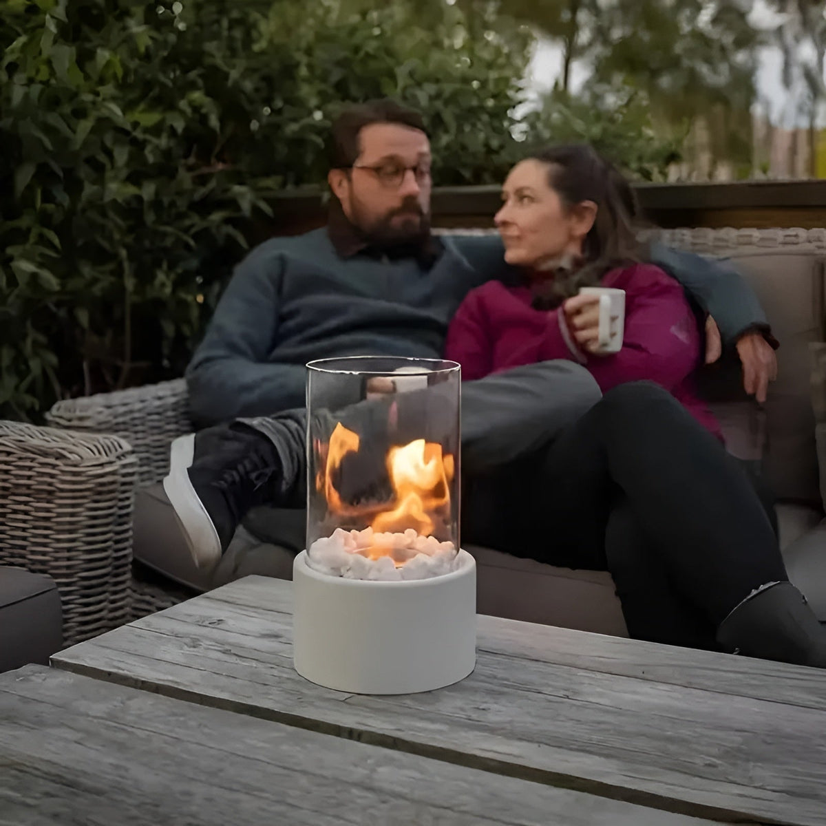 Cheminée Portable au Bioéthanol - Chauffage d'extérieur Élégant et Pratique