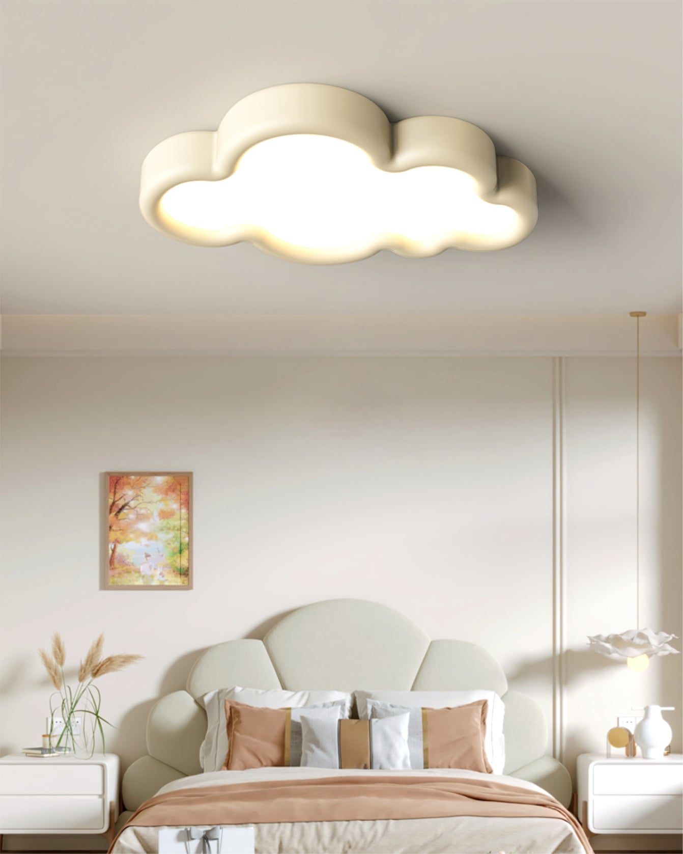 Lampe de Plafond Royale pour Enfant - Design Nuageux et Éclairage Accueillant