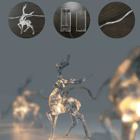 Guirlande d'Élan Lumineuse pour Noël - Décoration Festive avec 10 Lumières LED