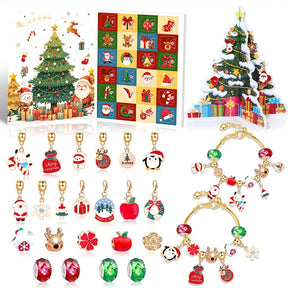 Bracelet de Compte à Rebours de Noël - Perles Colorées pour Enfants