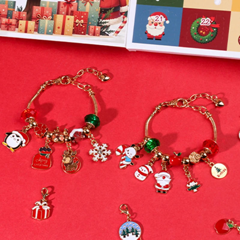 Bracelet de Compte à Rebours de Noël - Perles Colorées pour Enfants