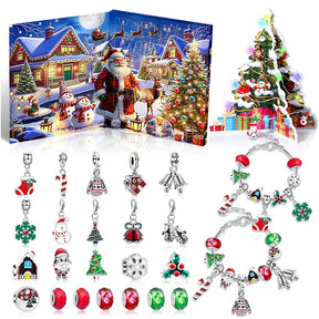 Bracelet de Compte à Rebours de Noël - Perles Colorées pour Enfants