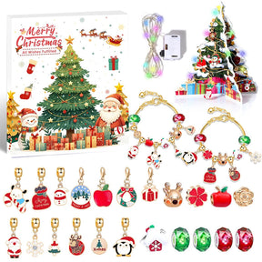 Bracelet de Compte à Rebours de Noël | Cristaux Colorés et Festifs pour Enfants