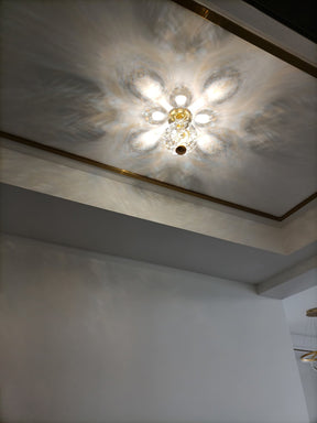 Lampe de Plafond en Cristal Poli - Éclairage Élégant et Ambiance Romantique