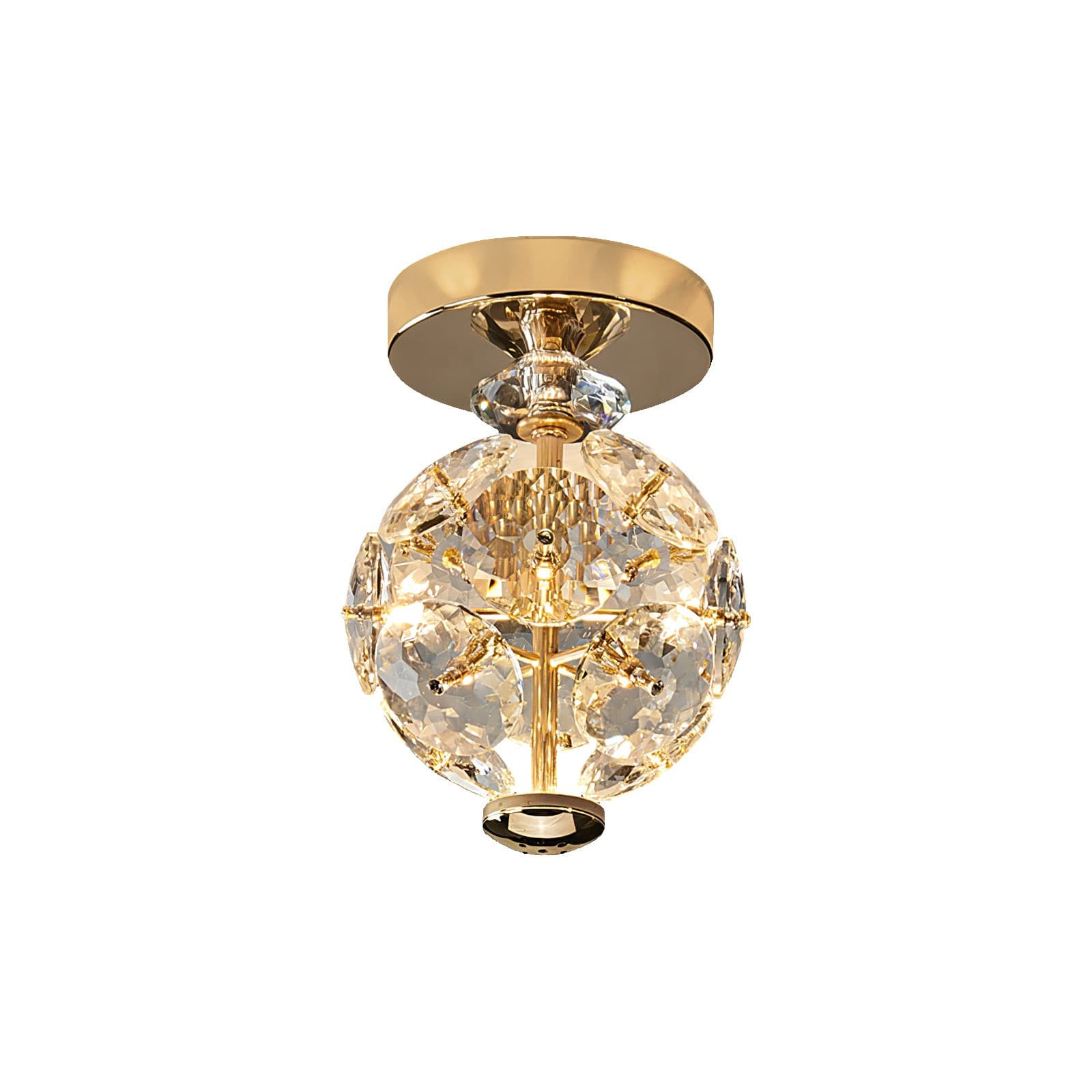 Lampe de Plafond en Cristal Poli - Éclairage Élégant et Ambiance Romantique