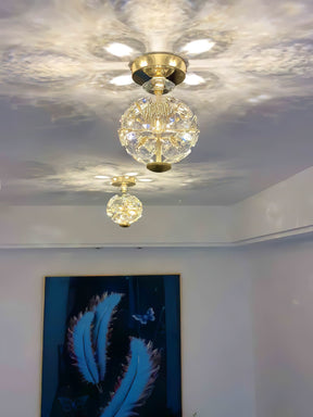 Lampe de Plafond en Cristal Poli - Éclairage Élégant et Ambiance Romantique
